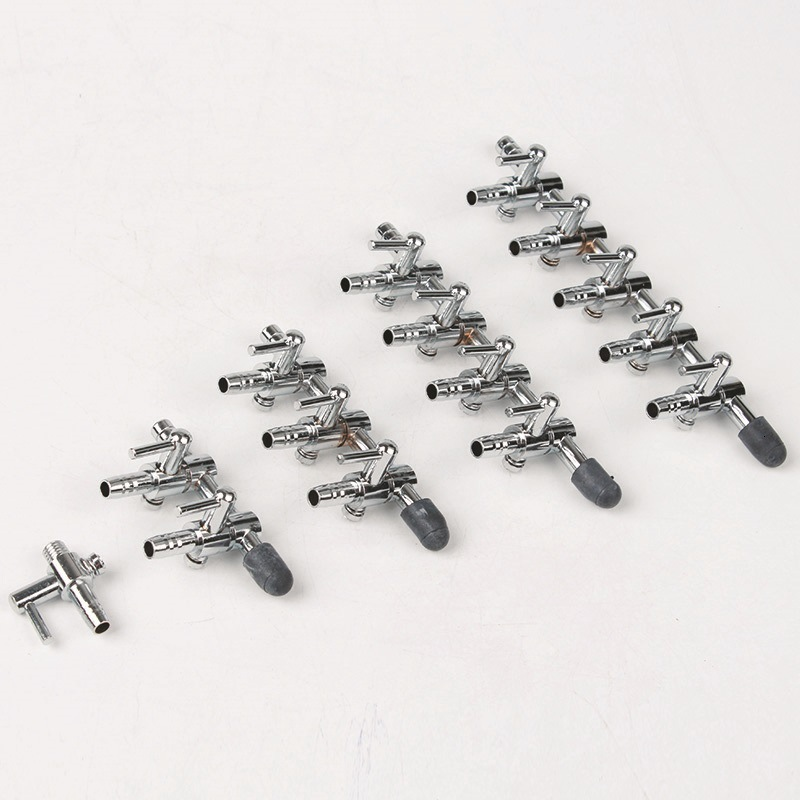 1-8 Way Stainless Steel Air Splitter Valve Aquarium Air Pump Flow Splitter Distributor Pump Valve Tap Lever Control Switch Valve