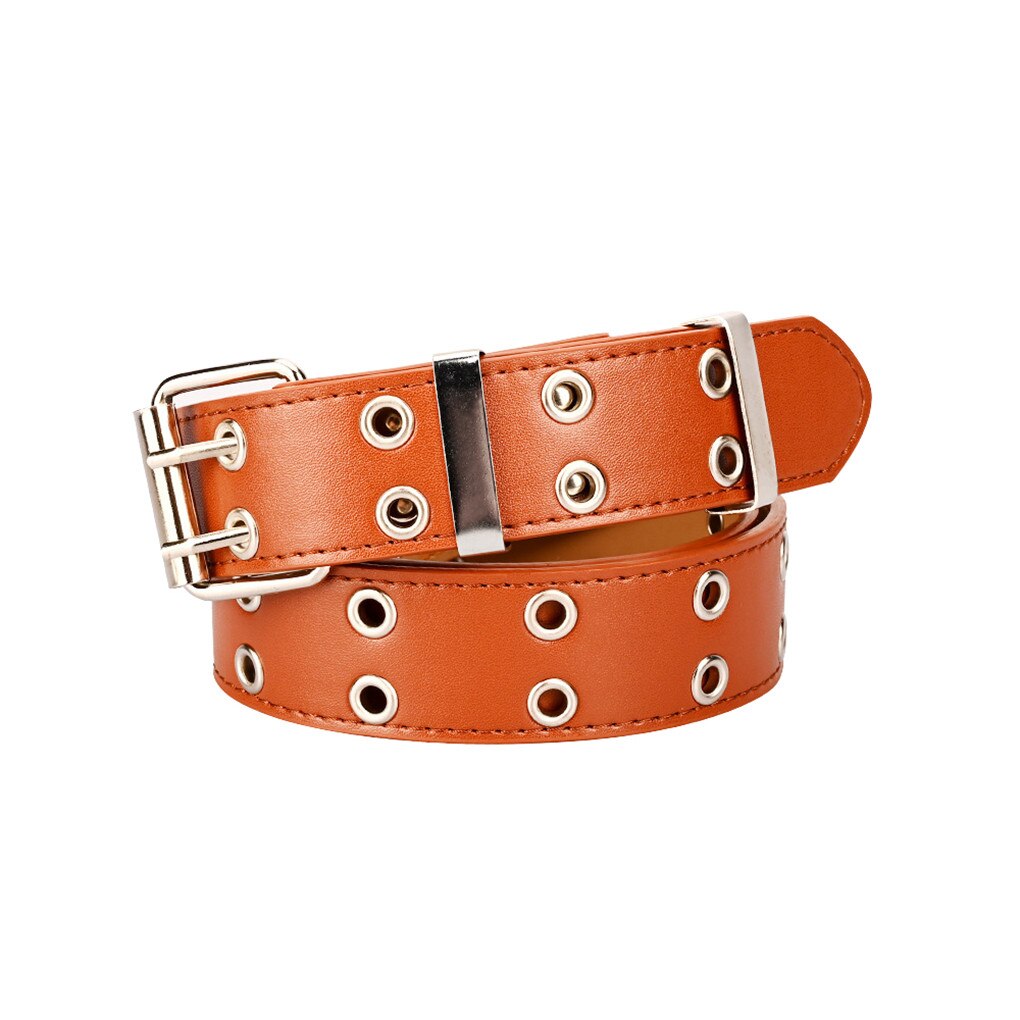 Women Punk Chain Belt Adjustable Double Row Hole Eyelet Waistband with Eyelet Chain Decorative Belts: 13