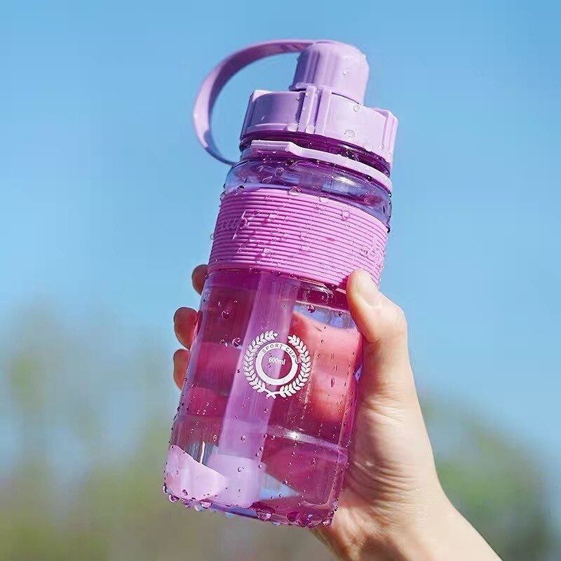 Grandes botellas de agua con capacidad de Fitness deporte al aire libre botella de agua portátil de escalada bicicleta libre de BPA para gimnasio taza botella de agua: Kettle Purple