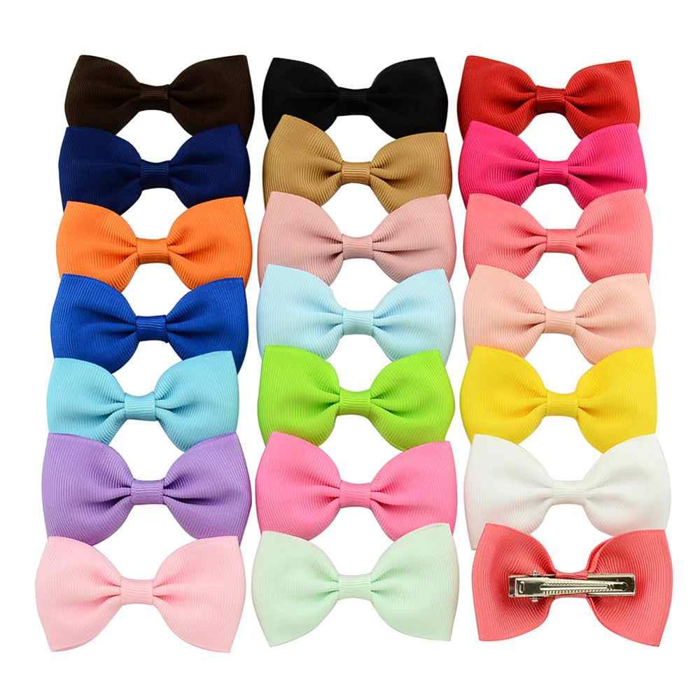 20 Stks/partij Kleurrijke Haarspeldjes Voor Kinderen Baby Meisjes Lint Haar Clip Bows Meisjes Haarspelden Haaraccessoires Hairgrip Hoofddeksels 643: Solid waist