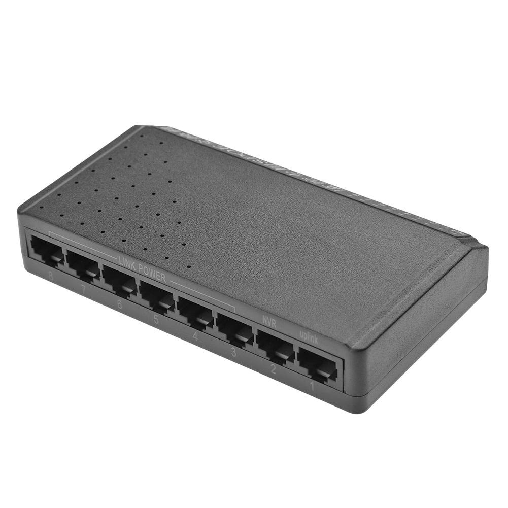 8 Poorten Poe Switch 6 + 2 Poe 10/100M Ethernet Power Over Zonder Power Adapter Voor Camera 'S