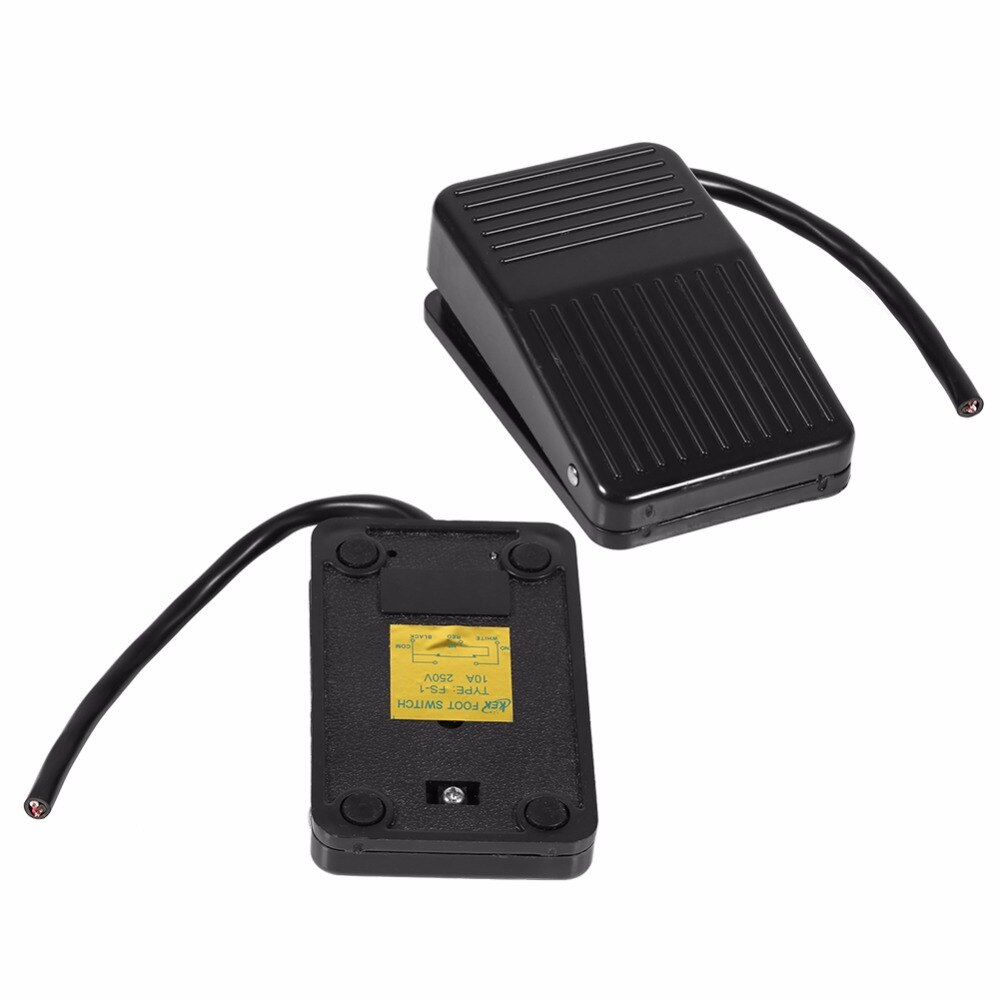 1pc 220v 10a muovinen jalkakytkin, sähköinen polkimen on/off -ohjaus 10cm johto yleiskäyttöiseen 220/380v -ompelukoneeseen