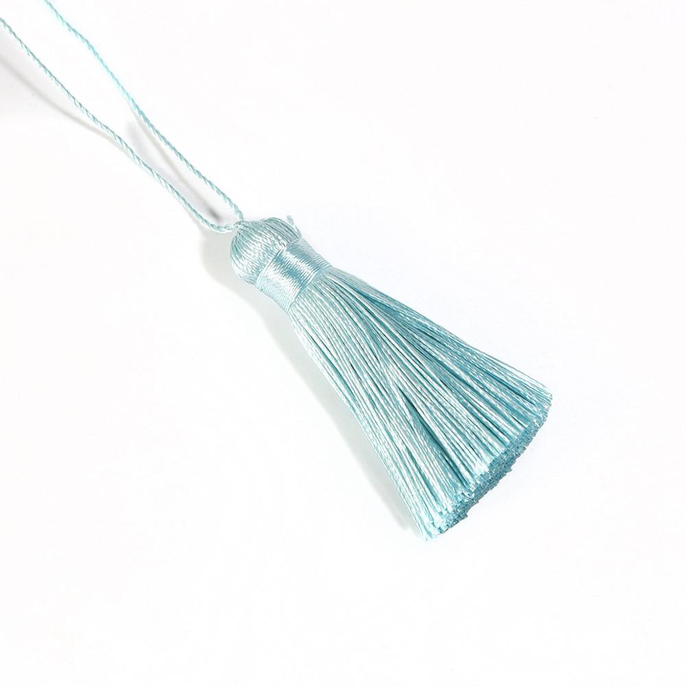 2 pçs poliéster seda borla pingente 5.5cm longo algodão borla para decoração de casamento casa diy costura cortina acessórios: Preto