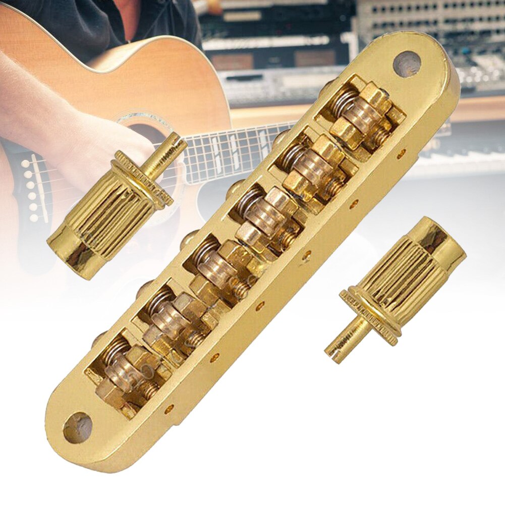 Elektrische Gitaar Bridge Vervanging Verstelbare Roller Installeren Met Schroeven Staart Onderdelen Tune-O-Matic Muziek Zinklegering reparatie