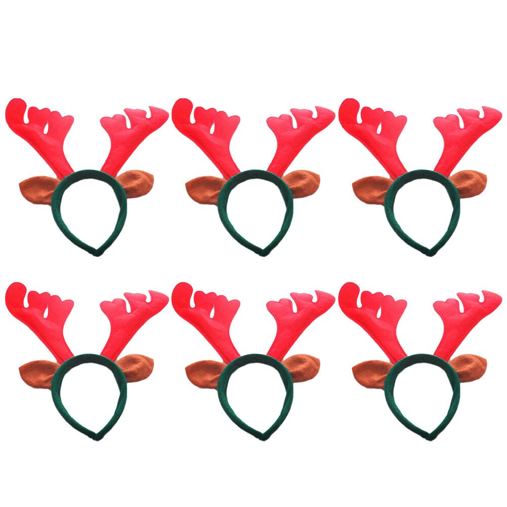 6 pièces rennes bois bandeaux noël cheveux cerceau animal de compagnie déguisement casque pour enfants fête noël coiffe accessoires