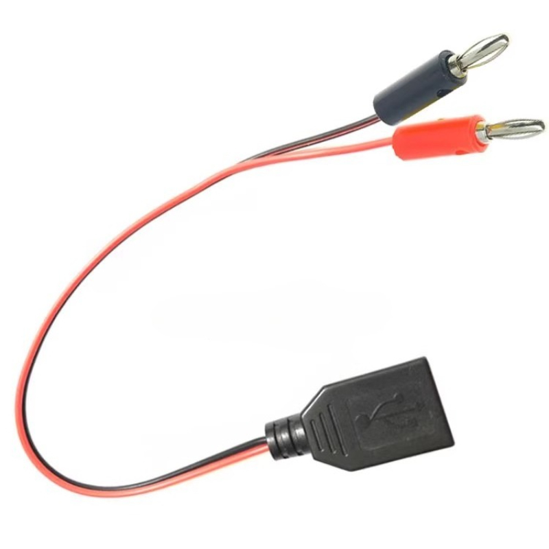 Cable de prueba USB macho/hembra a conector Banana de 4,0mm, Cable de carga hembra, enchufe USB a conector Banana, Cable conductor de conexión