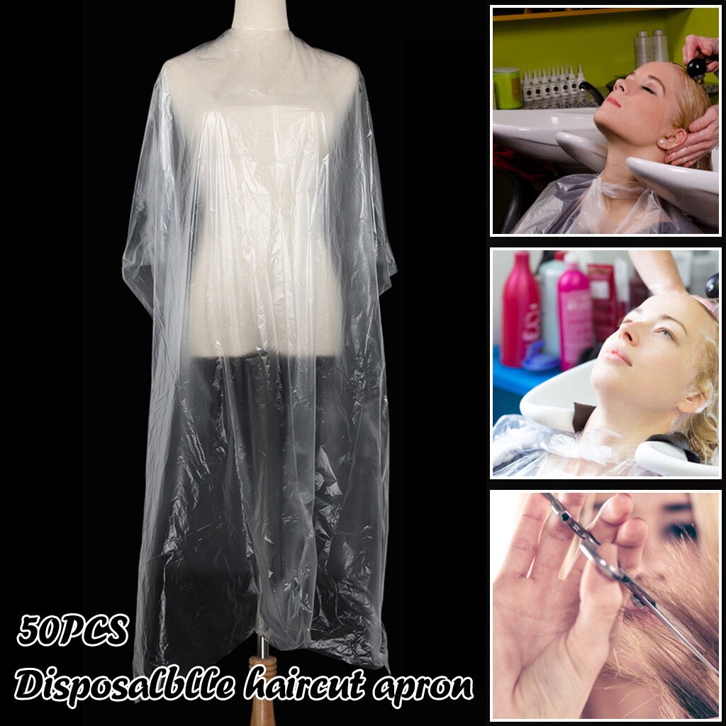 50 Pieces Per Package Disposable Hair Dye Cape Durable Wrap Cloth Hair Salon Haircut Desposable Hairdressing Apron#0513g30