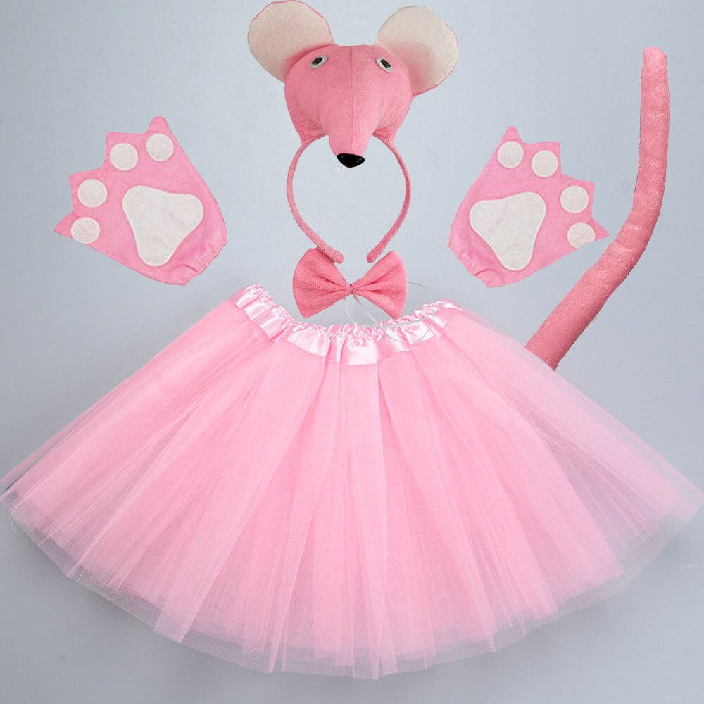 Costume Cosplay pour adultes et enfants, souris, Rat, accessoires pour fête d&#39;anniversaire, bandeau, queue, jupe, fête prénatale, Halloween