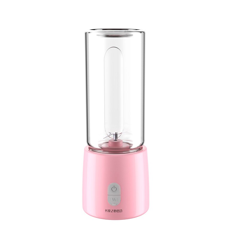 Kannettava sähköinen mehulinko 400ml langaton mini usb ladattava mehukuppi tehosekoitin vihannekset hedelmäpirtelö tehosekoitin mikseri: Vaaleanpunainen