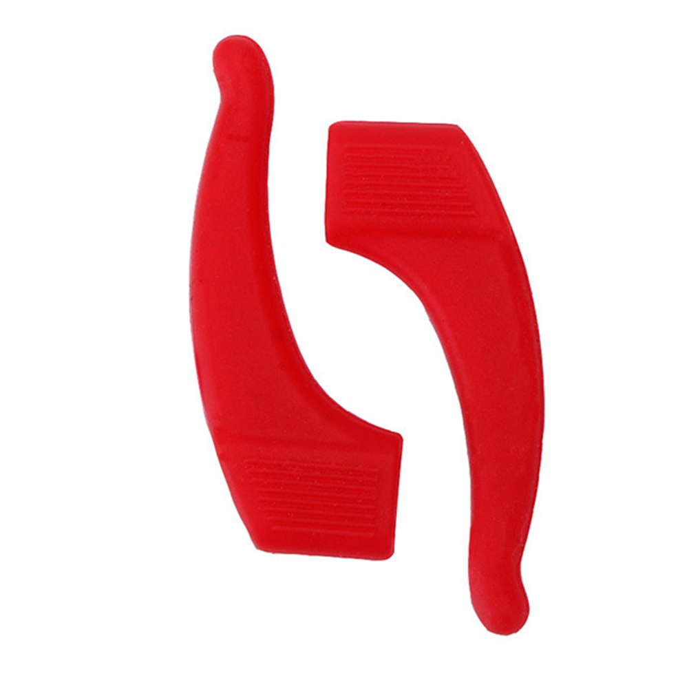 1 pairs Silicone Anti-slip Holder For Glasses Accessories White/Black Ear Hook Sports Eyeglass Temple Tip stoppers: Red
