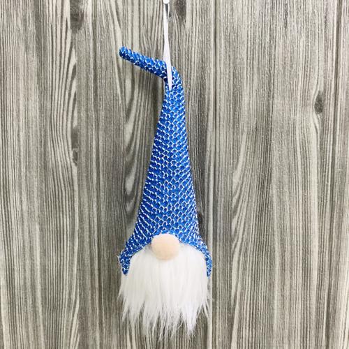 1Pc Christmas Santa Faceless Pop Gnome Hanger Xmas Kous Met Licht Opslag Tas Voor Thuis Vrolijk Kerstfeest Ornament: Blauw