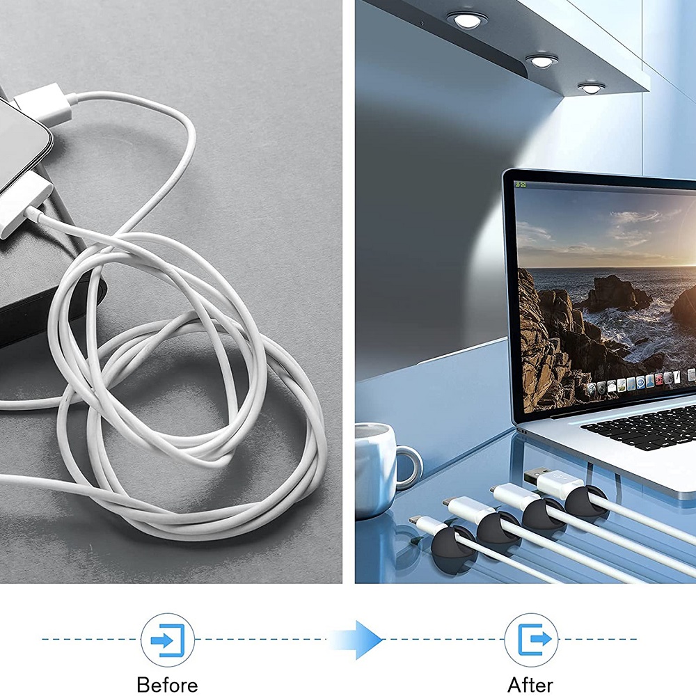 IBudim Organizer do kabli kabel silikonowy nawijacz do pulpitu kabel ścienny klipy do komputera drut klawiatura z myszką słuchawki