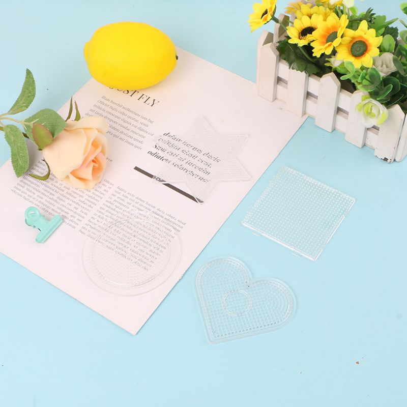 4Pcs Diy Transparent Shape Puzzle Template For 2.6mm Hama Beads Perler Beads