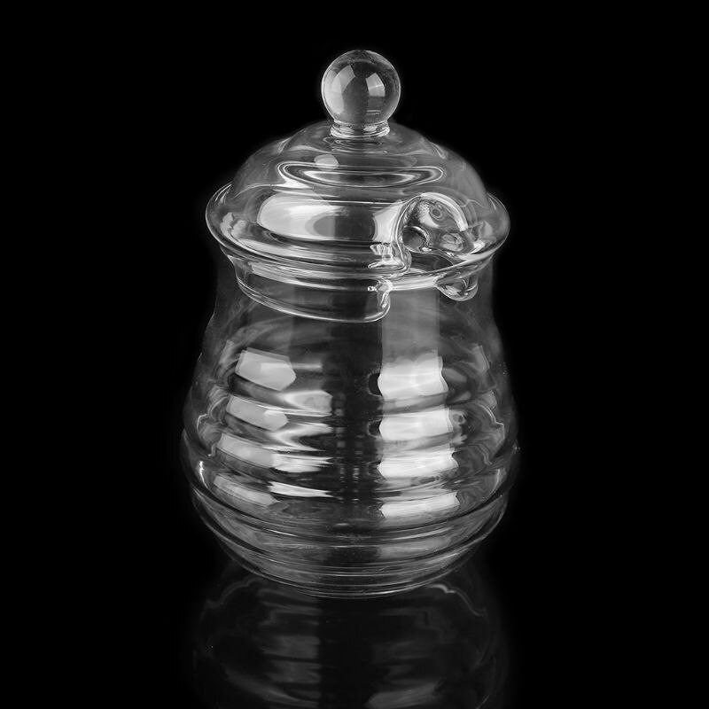 Honig Glas mit Löffel und Deckel Glas Bienenstock Honig Topf für Heimat Küche