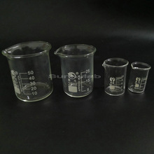 4 Stks/set 5Ml/10Ml/25Ml/50Ml Bekerglas Pyrex Beker Lab Maatbeker voor Lab Of Keuken Gebruik