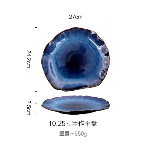 ANTOWALL-platos planos irregulares para el hogar, vajilla de cerámica japonesa Retro, , triangulación de envíos: L