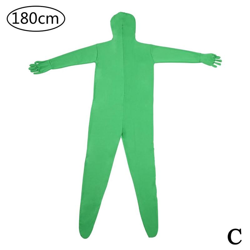 Green Jumpsuit Video Chroma Key Tight Suit Skin Suit Stretchy Effect Photo Body Accessory Green Screen Suit Photograph Invi U6S6: C
