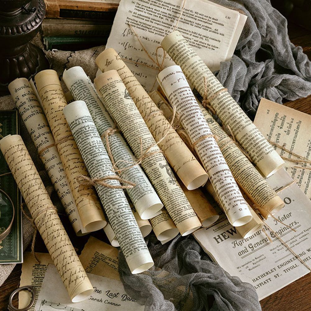 1SET Retro Medieval Book Pages Middle Ancient Book Collection Series Simulation Base Paper Scrapbook Background DIY Materials