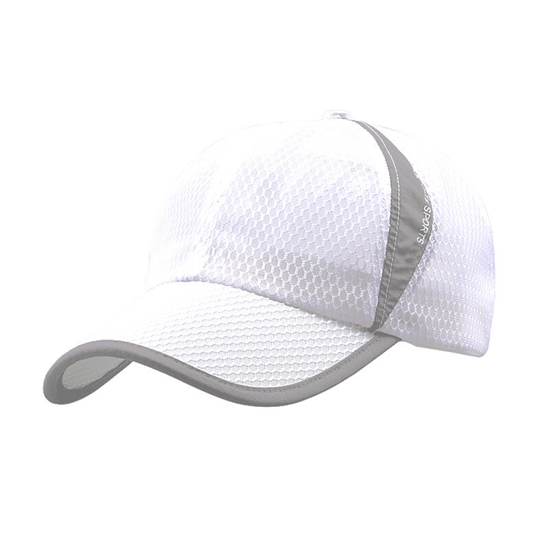 Sommer unisex par hat hurtig tør udendørs uv beskyttelse afslappet sport plaid mesh hætter: Hvid