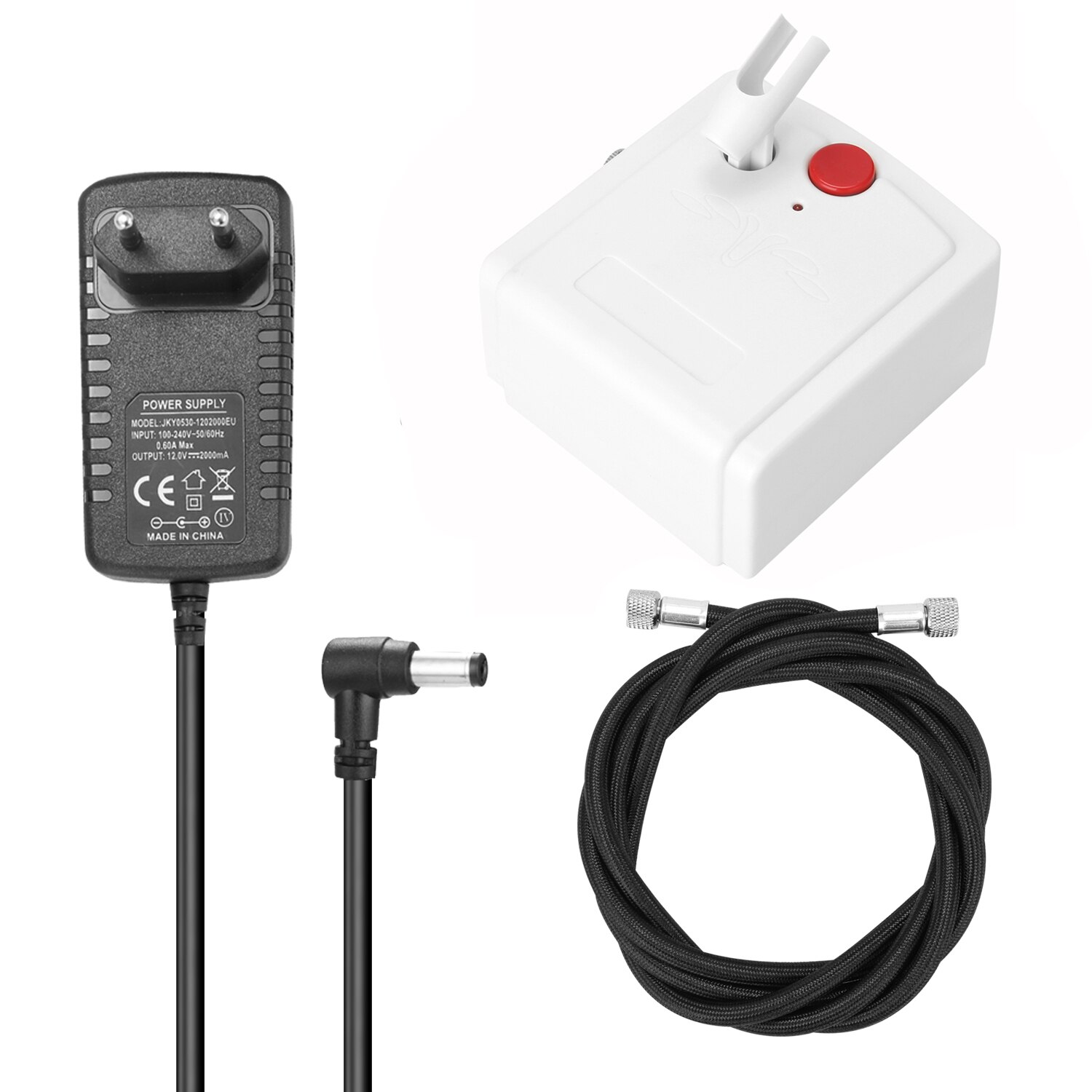 KKMOON Portable Spray Pump Air Compressor 25psi Output Barometric Airbrush Air Compressor Kit: white / EU plug