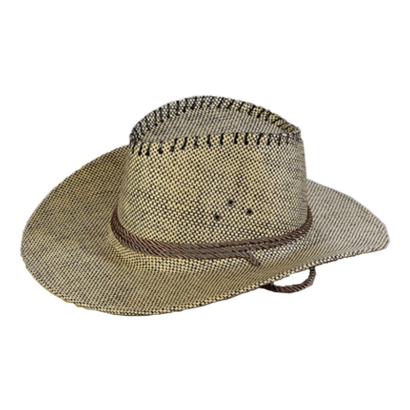 Unisex Summer Straw Camouflage Western Cowboy Hat Leisure Straw Hat UV Protection Outdoor Jazz Brimmed Hiking Sport: 2
