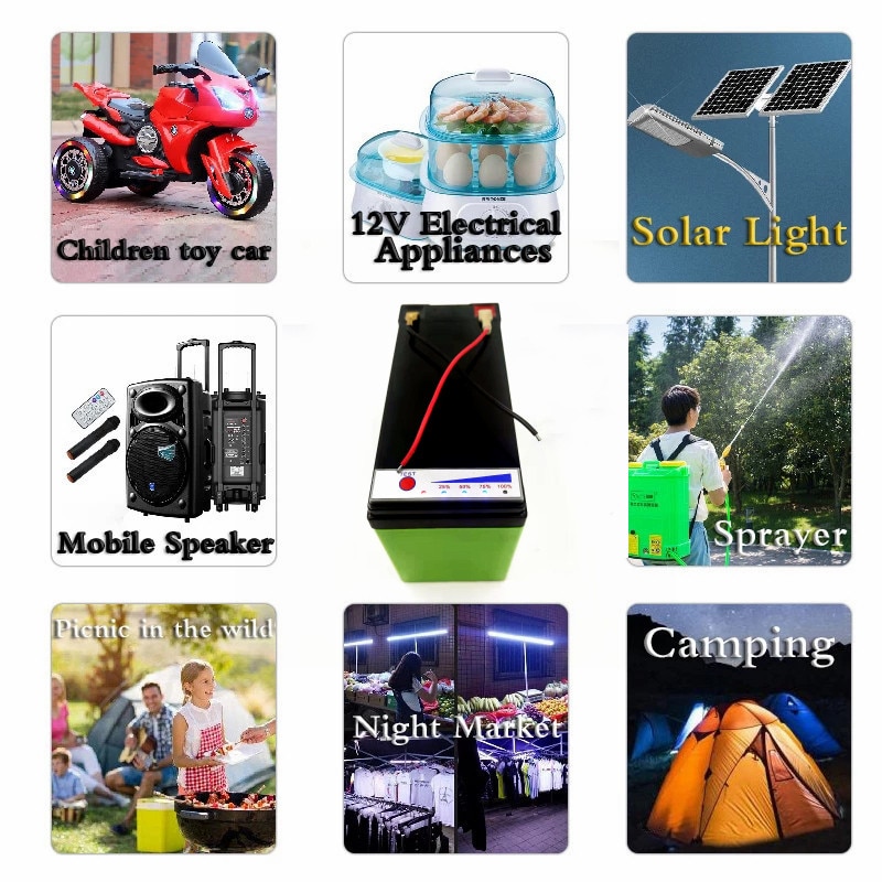 Power Display 12v 20ah LiFePO4 Lithium Battery Pack Is Suitable for Solar Energy and Electric Vehicle Battery+12v 3a Charger