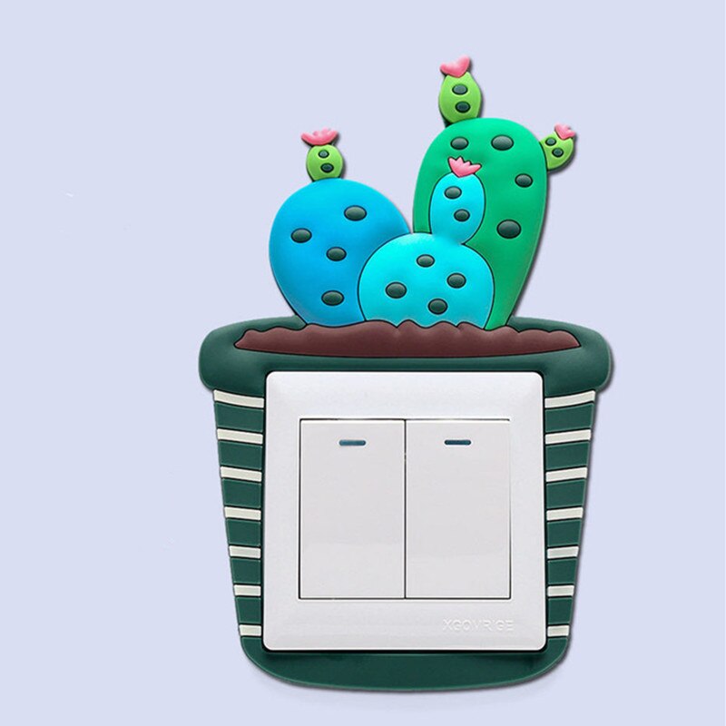 Pegatina de conmutador luminosa de dibujos animados para sala de estar, pegatina de pared para niños, calcomanía de interruptor de luz luminosa, decoración del hogar, cubierta protectora: Verde