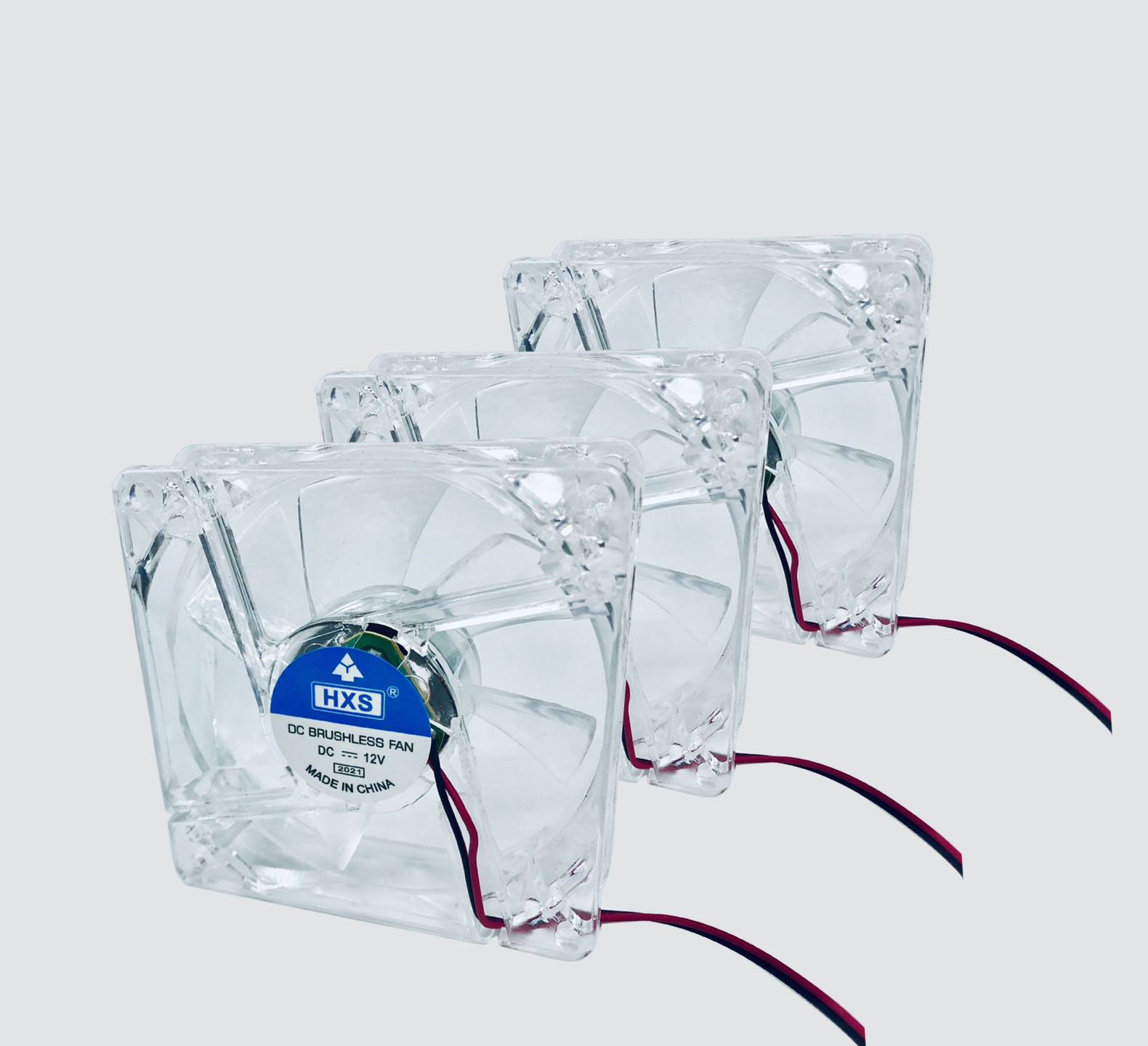 support de disque dur en acrylique, étagère transparente pour ordinateur de bureau, boîte de rangement externe pour disque dur HDD: 3 pcs fan