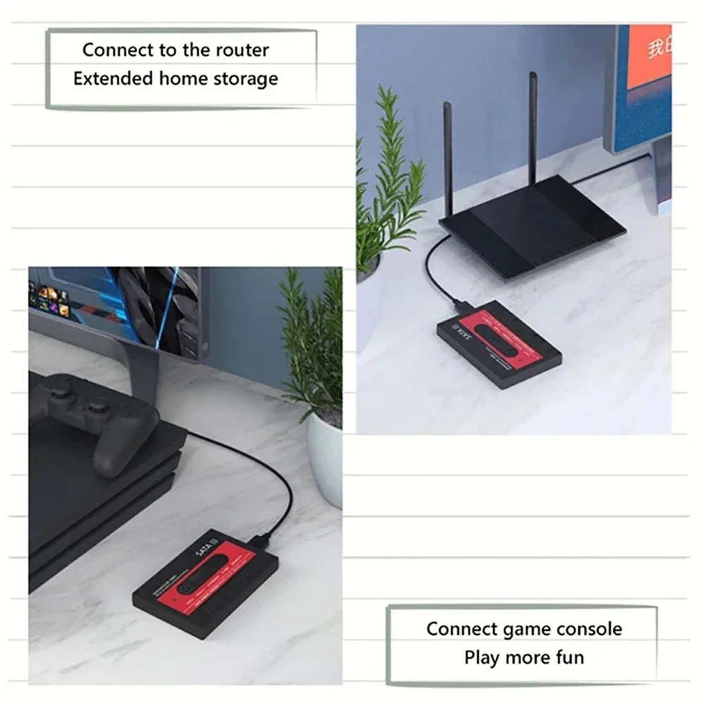 2.5 ''HDD Behuizing SATA naar USB 3.0 Externe Harde Schijf Case 5Gbps Tape HDD Case Met DIY sticker voor PC Laptop Notebook