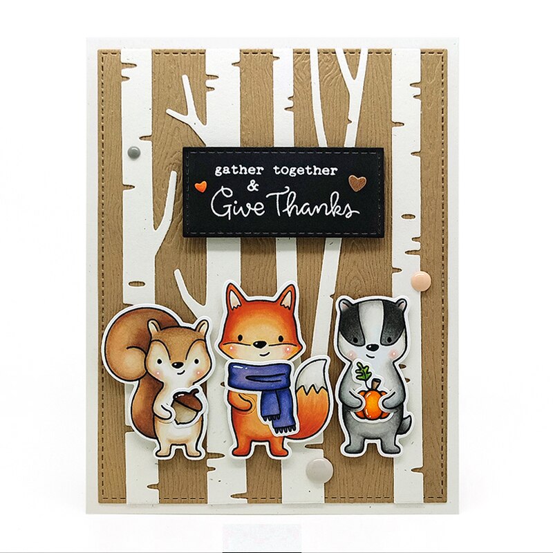 Marcos de árboles de abedul troquelados de Metal para DIY álbum de fotos decorativo en relieve tarjetas de papel manualidades troquelado