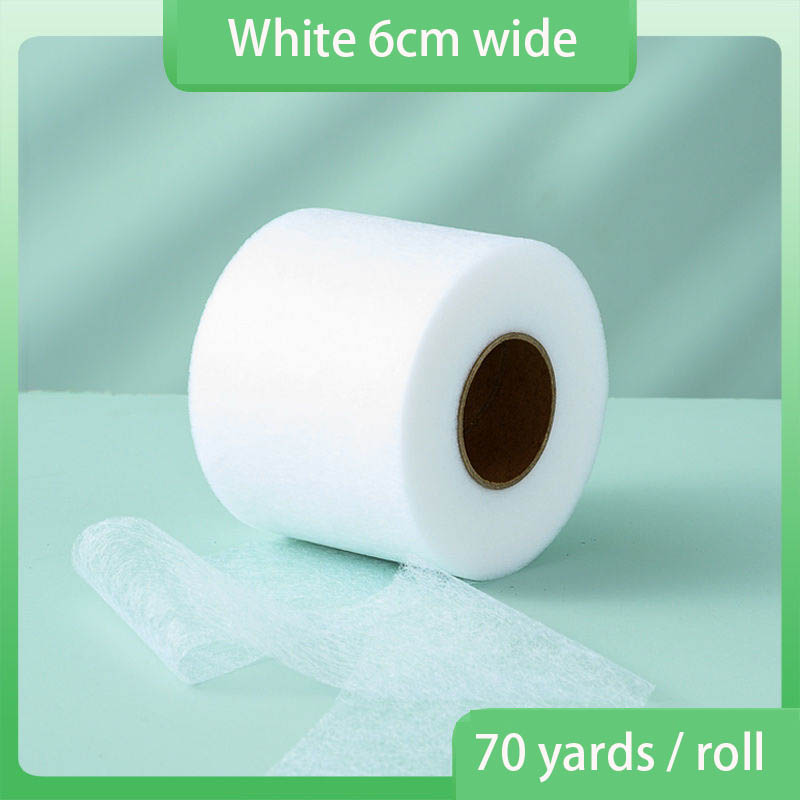 70 Yard Wit Dubbelzijdige Stof Doek Kleding Kreukelzones Diy Naaien Accessoires Patchwork Voering Stof: white 6cm wide