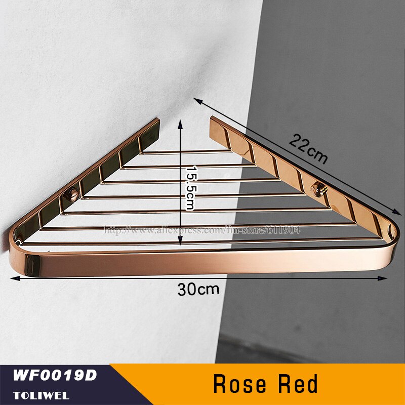 Bath Corner Shelf Antique Bronze Bathroom Shower Shelf Shampoo Holder Shelves Storage Shelf Rack Bathroom Basket Holder WF0019: Rose Red