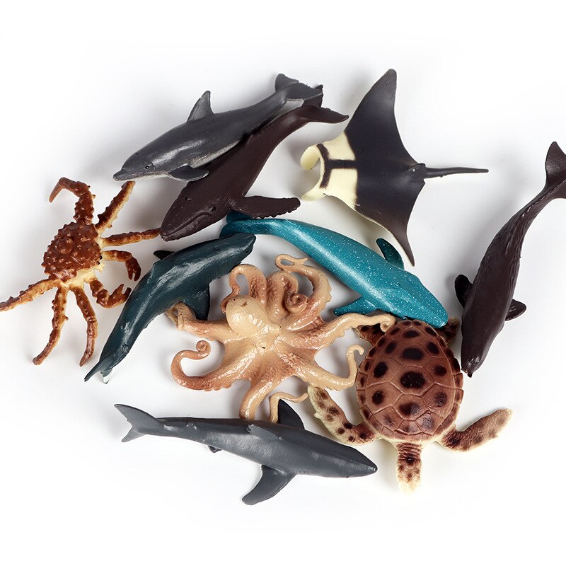 Handmade Model Marine Creatures Sharks Whales Turtles Scene Simulation Early Education Enlightenment