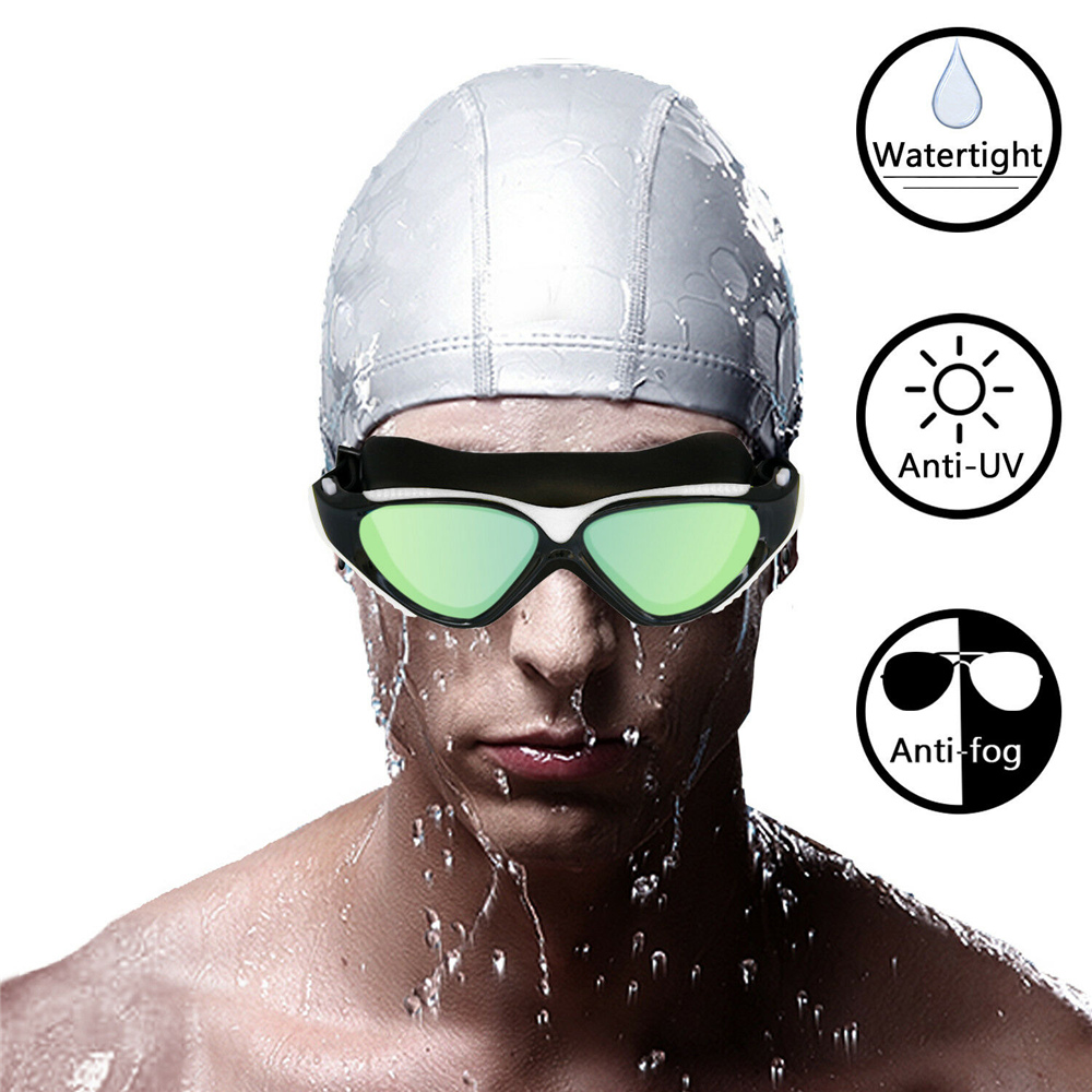 Unisex Zwembril Bescherming Lenzen Zwemmen Goggle Uv Voor Volwassen Met Oordopjes Anti-Fog