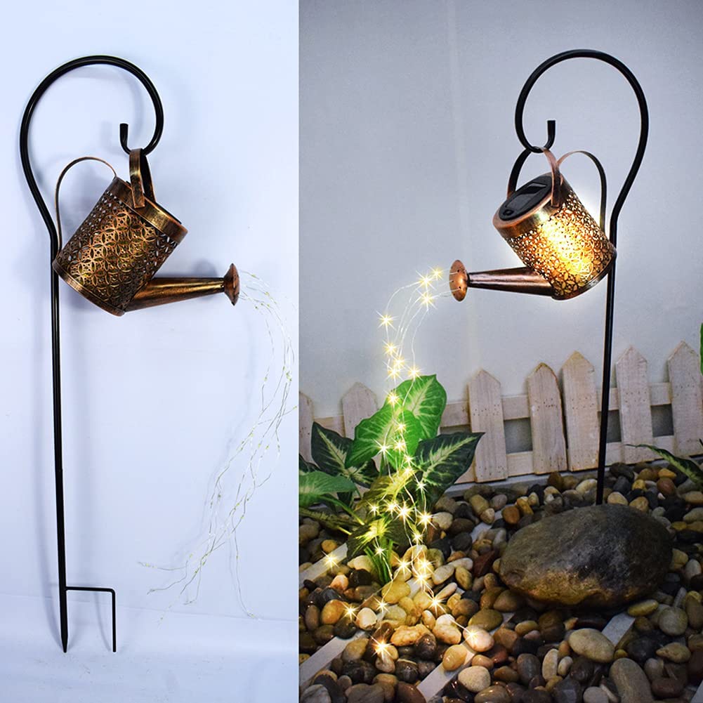 Luces LED de Arte de jardín, regadera Solar de hadas, regadera de riego, cadena de luces de decoración de jardín, nueva: 1-Bring support