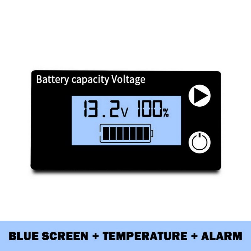 Lcd batterikapacitet monitor indikator spændingsmåler blysyre lithium lifepo 4 bil motorcykel voltmeter spændingsmåler  dc 8v-100v: F