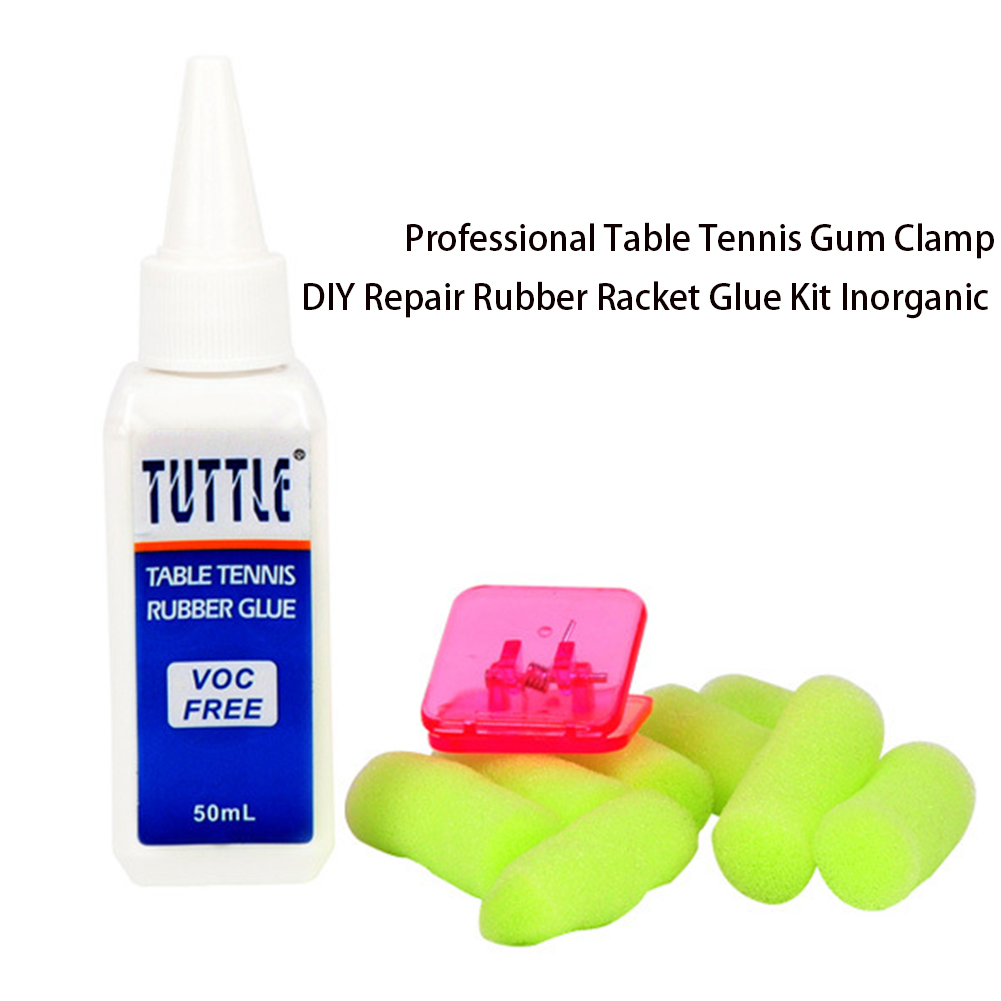 Racket Glue Kit Table Tennis Rubber DIY Non Toxic Inorganic Sponge Gum Clamp Eco Friendly Paddle Bat Easy Apply