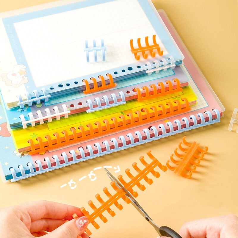 2 Pcs A5/B5/A4 Loose-Leaf Book Cover 20/26/30 Hole Binder Circle PP Separator Memo Pad Accessory For Office Documents