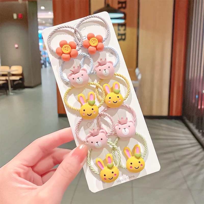 10 ks/sada dojčenské doplnky gumičky do vlasov pre deti elastické gumičky do vlasov detská čelenka pre dievčatko zaväzovací krúžok na hlavu scrunchie: Žltá