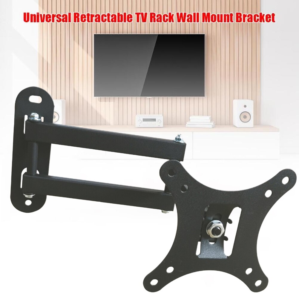 17-32inch Universal Wall Mounted Rotatable Living Room Adjustable Angle Screen TV Bracket Easy Install Telescopic Rack Hanging