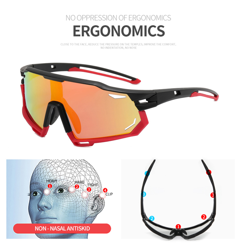 Polarisierte Sportbrille Herren und Damen Fahrrad Photochrome Brillen Berg MTB Radfahren UV400 Sonnenbrille Fahrrad Straßenbrille