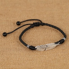 Verstelbare Lucky Voet Armband Voor Vrouwen Mannen Sieraden Handgemaakte Cool Simple Leaf Enkelbanden Geweven Verstelbare Touw