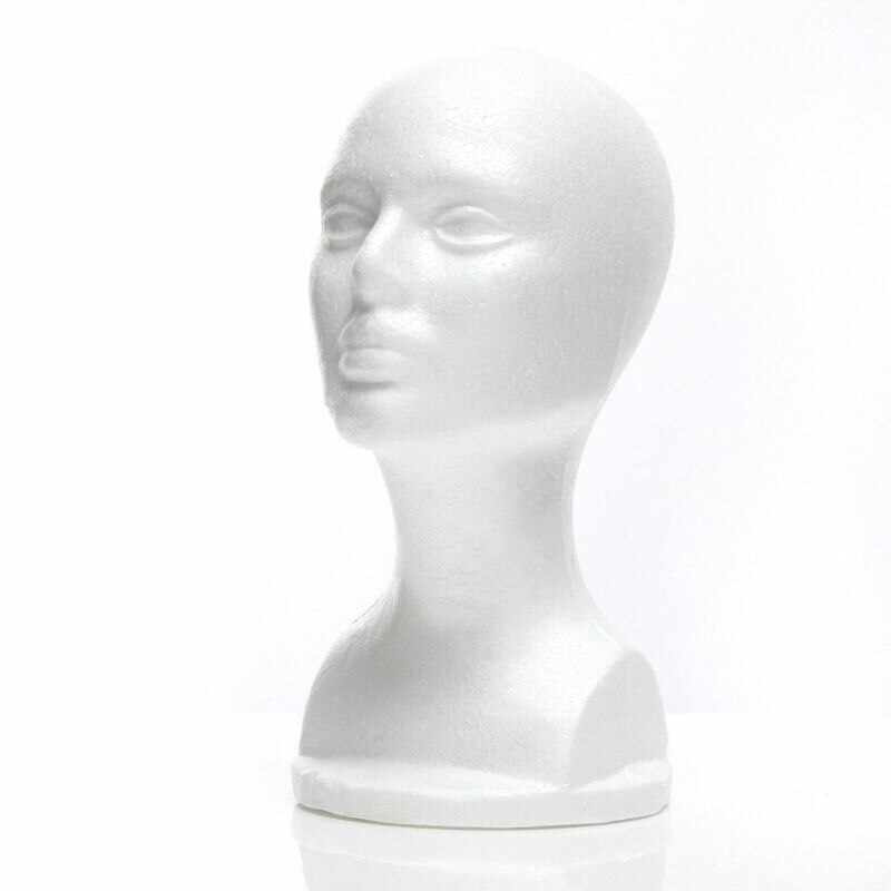 Female Styrofoam Foam Mannequin Manikin Head Model Hat Glasses Display Foam Mannequin Head Model Hat Wig Display Stand Rack