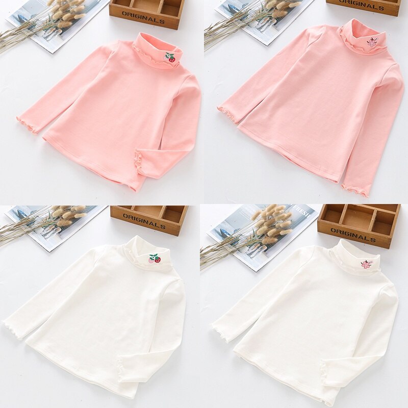 Baby Girl Cute Long Sleeve Autumn T-Shirts Kids Embroidery Floral Printed Tops Tees Casual Blouse