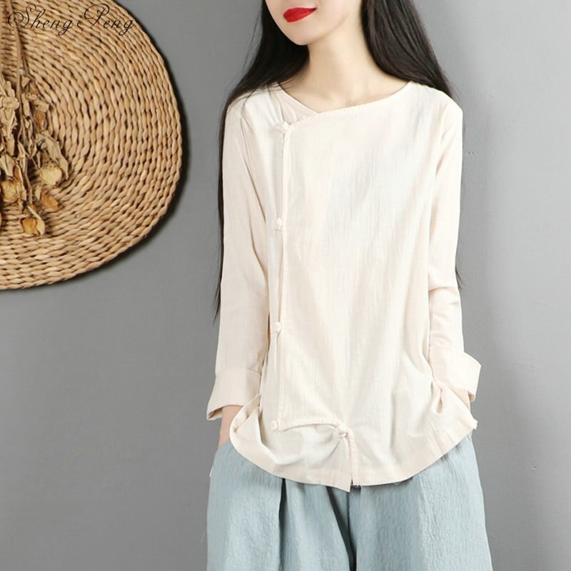 Traditionele chinese kleding voor dames, tops en blouses, shirt, oosterse vrouwelijke cheongsam, top, chinese kleding  v1471