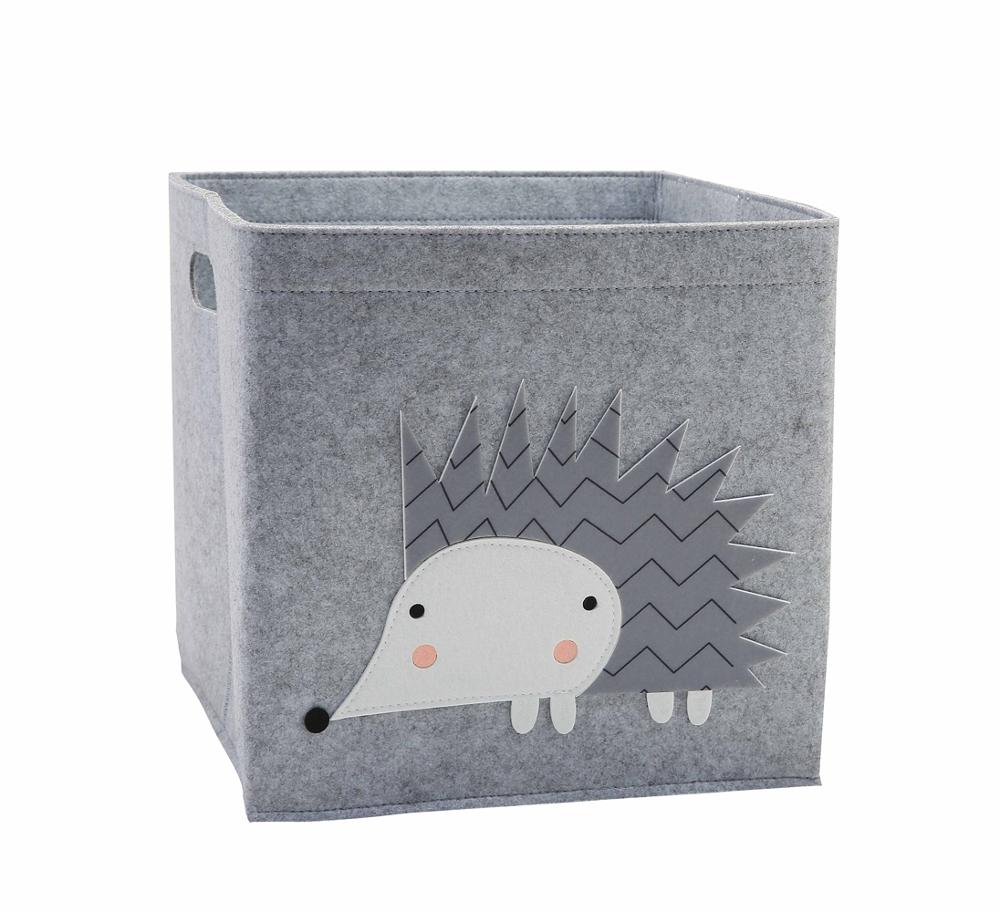 Kubus Vouwen Speelgoed Opbergdoos Kinderen Speelgoed Organizer Box Vilt Doek Stof Opslag Mand Voor Cartoon Animal Nursery Speelgoed Bakken: hedgehog