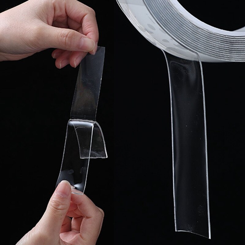 Double-Sided Nano Magic Tape Double Sided Tape Transparent NoTrace Reusable Waterproof Adhesive Tape Cleanable Home Gekkotape