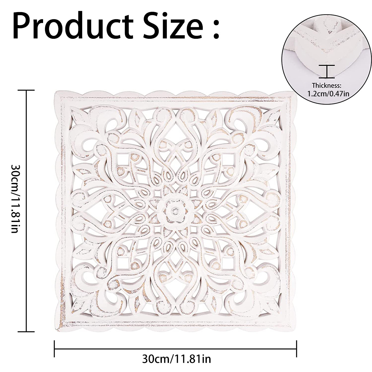 Nordic Houten Bloemen Holle Gesneden Wanddecoratie Muurstickers Opknoping Decor Rustieke Muur Kunst Sculptuur Thuis Ornament voor Kamer