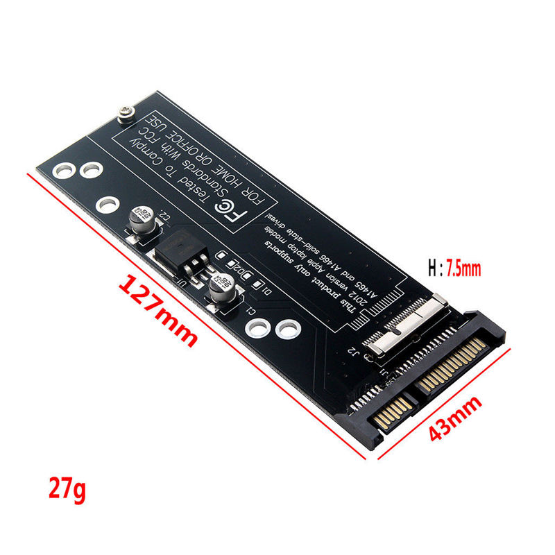 For Macbook Air A1466 A1465 A1398 A1425 Ssd To Sata Adapter Card Slot