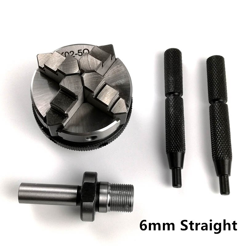 50mm Mini 4 Jaw Reversible Self-Centering M14 Thread Mount Lathe Chuck With Lock Rods K02-50+Chuck connecting rod DIY woodwork: Straight 6mm